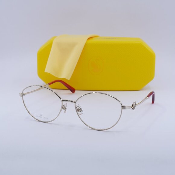 Swarovski SK5347 032 Round Eyeglasses - Pale Gold 55mm - Picture 1 of 10